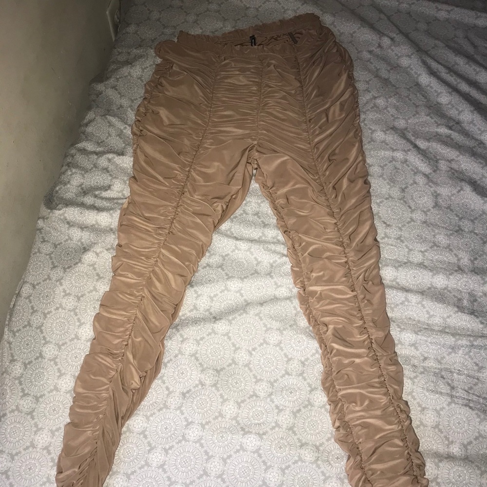 NUDE RUCH STACK PANTS